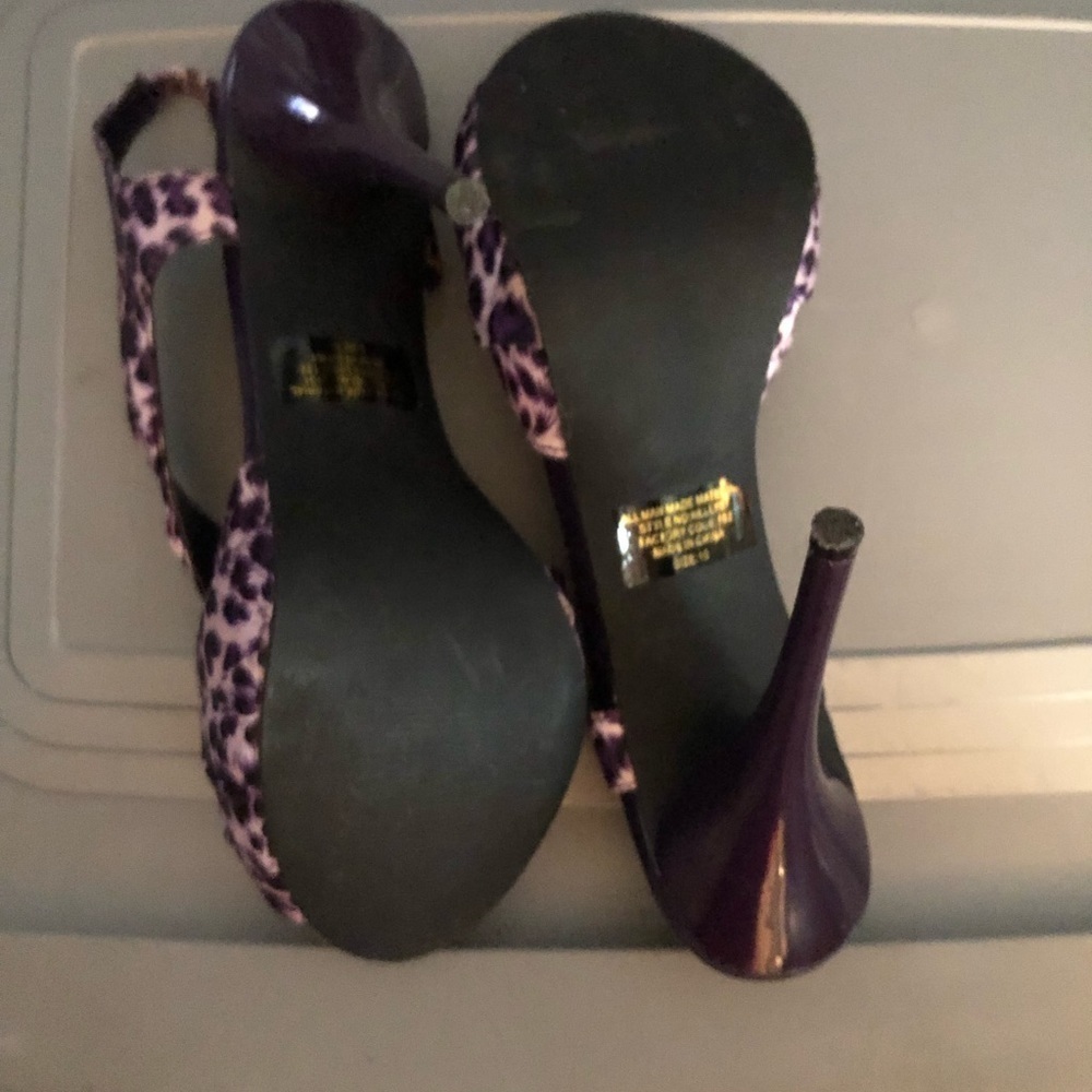 Wild Rose size 10 Purple Leopard Heels platform at toe for comfort - Picture 10 of 10